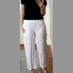 Great NWT Quince 100% European Linen White Pants Size XS